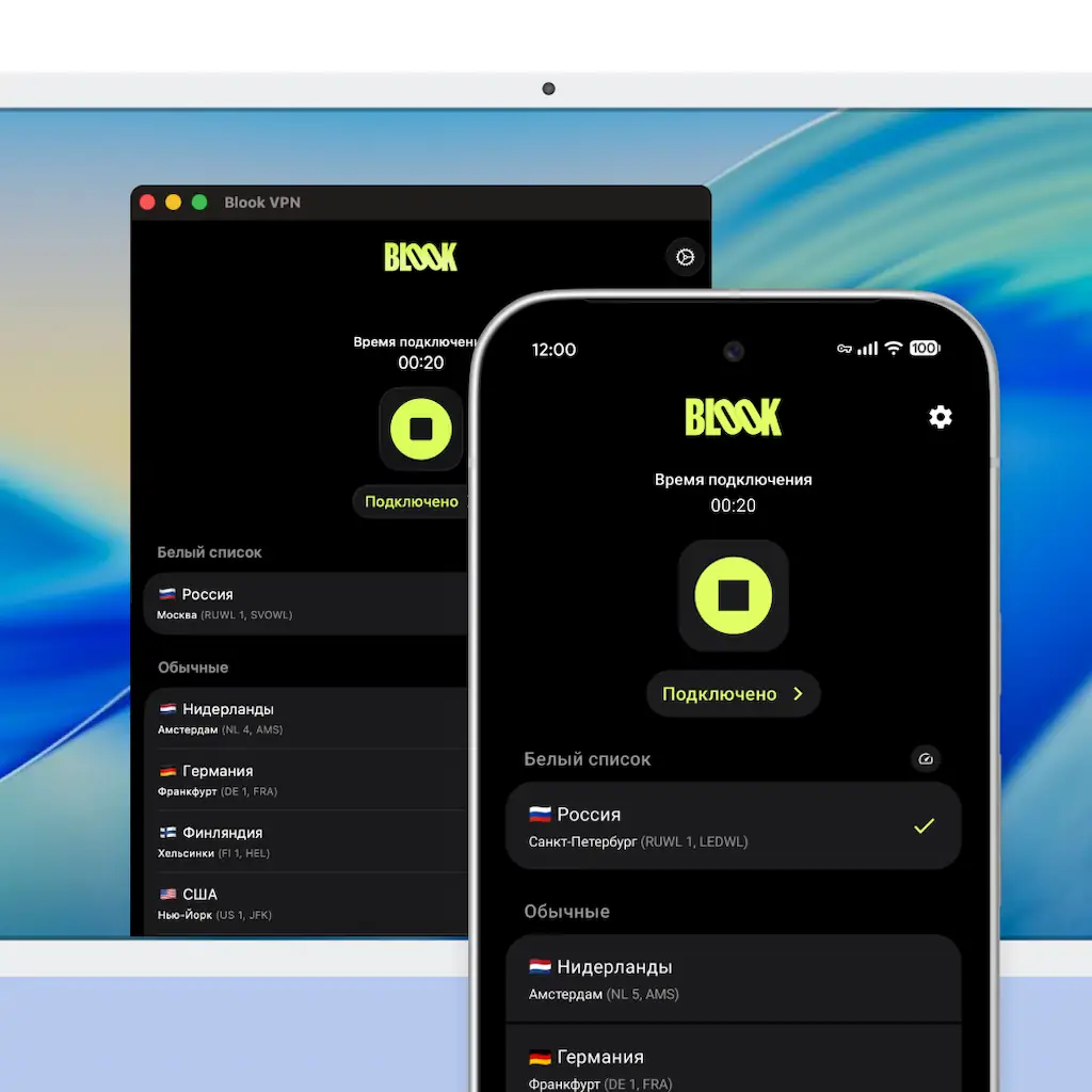 Изображение приложения Blook VPN на Mac и Android